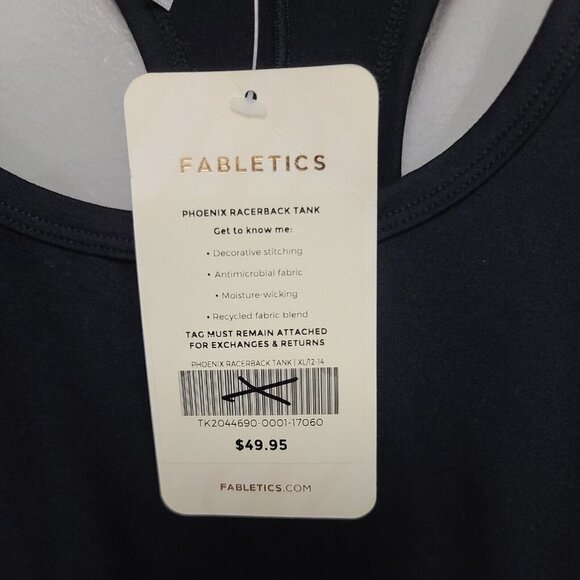 Fabletics Phoenix Racerback Tank XL Black NEW - Picture 3 of 4